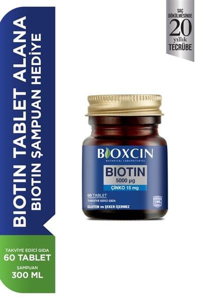 Bioxcin Biotin 5000 Mg 60 Tablet + Biotin Şampuan 300 Ml Hediyeli Set