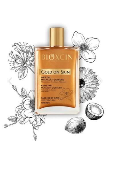Bioxcin Gold on Skin Yüz Vücut Saç Mucizevi Çiçekler Simli Kuru Yağı 100 ml