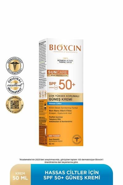 Bioxcin Hassas Ciltler İçin Çok Yüksek Korumalı Güneş Kremi 50 SPF 50 Ml