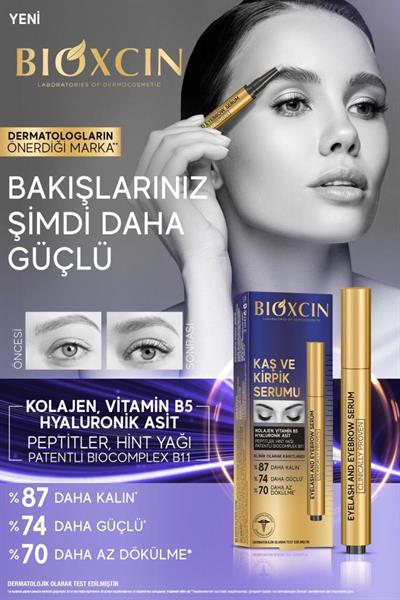 Bioxcin Kaş Kirpik Serumu - Kolajen Hyaluronik Asit Hint Yağı Keratin Peptidleri B5 Biocomplex 