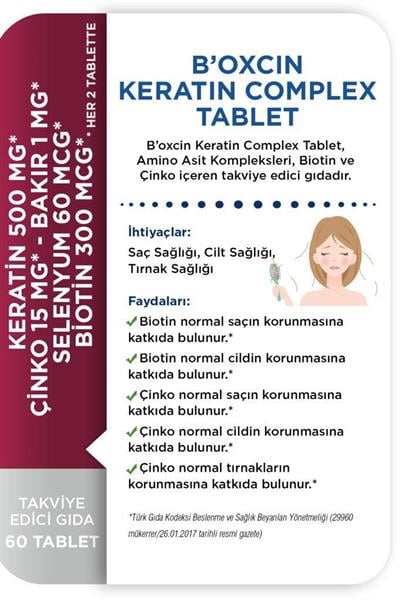 Bioxcin Keratin Complex 500 Mg 60 Tablet