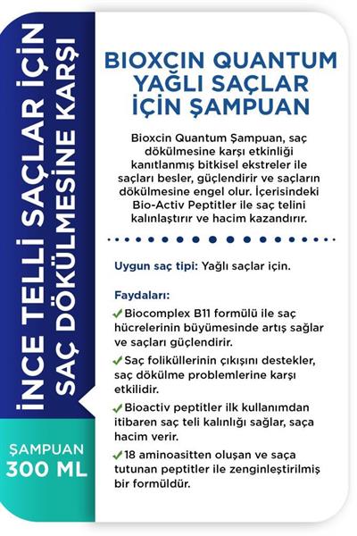 Bioxcin Quantum Yağlı Saçlar İçin Şampuan 300 Ml