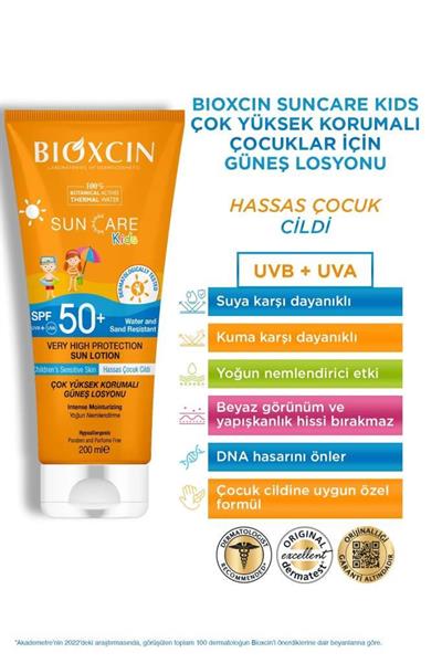 Bioxcin Sun Care Kids Spf 50 Çok Yüksek Korumalı Çocuk Güneş Losyonu 200 Ml