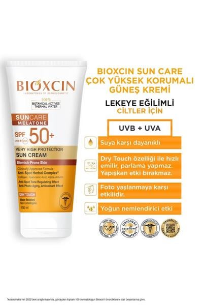 Bioxcin Sun Care Lekeye Eğilimli Ciltler İçin Çok Yüksek Korumalı Güneş Kremi 50 Spf 150 Ml