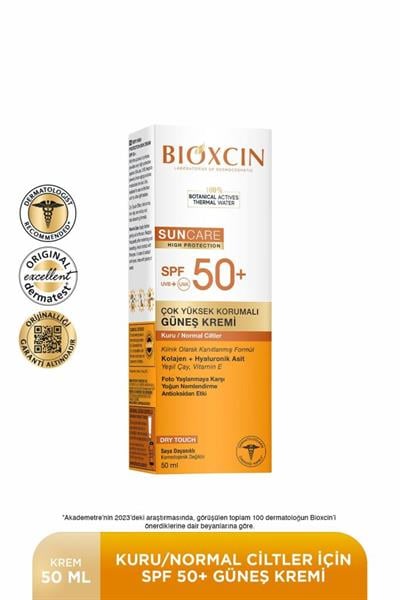 Bioxcin Sun Care Spf 50 Yüz Güneş Kremi 50 ml Kuru ve Normal Cilt + Vücut Güneş Spreyi 200 Ml