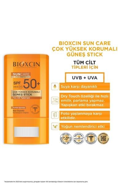 Bıoxcın Sun Care Stick SPF 50 Hassas Bölgeler İçin Yüksek Korumalı Güneş Kremi Stick