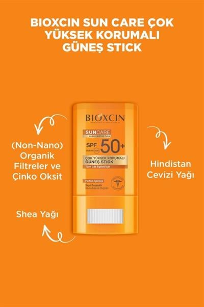 Bıoxcın Sun Care Stick SPF 50 Hassas Bölgeler İçin Yüksek Korumalı Güneş Kremi Stick