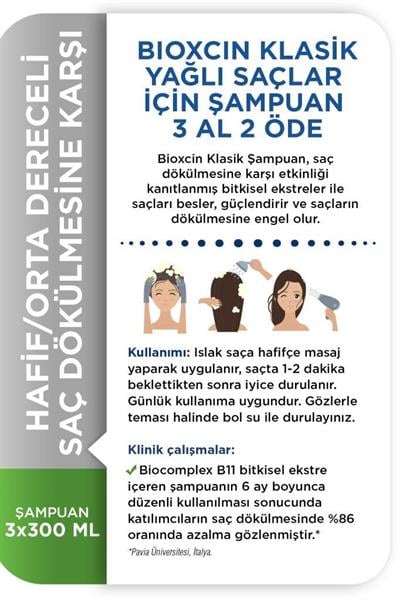 Bioxcin Yağlı Saçlar İçin Şampuan 3 Al 2 Öde