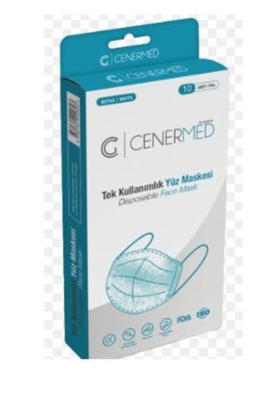Cenermed Beyaz Tek Kullanımlık Yüz Maskesi 10 Adet