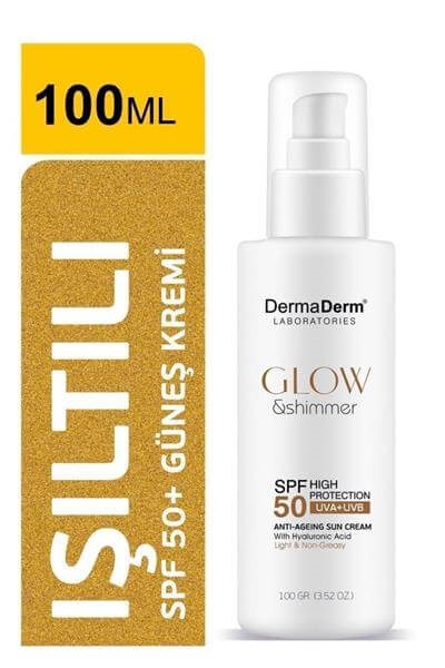 Dermaderm Glow ve Shimmer Simli Güneş Kremi Spf 50 100 GR