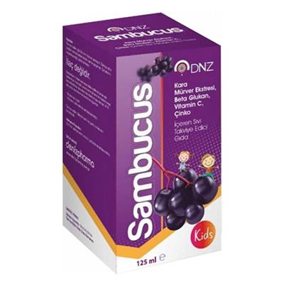 DNZ Sambucus Kara Mürver Şurup Beta Glukan Çinko 125 Ml
