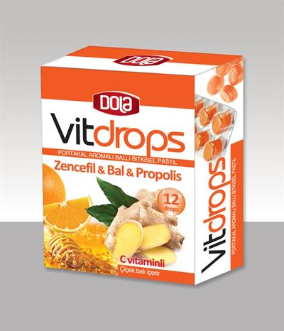Dola Vitdrops Zencefil Bal Propolis Bitkisel Karışım 12 adet