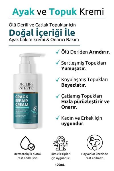 Dr. Life Esthetic Çatlak Onarıcı Ayak ve Topuk Kremi Crack Repair Cream 100 ml