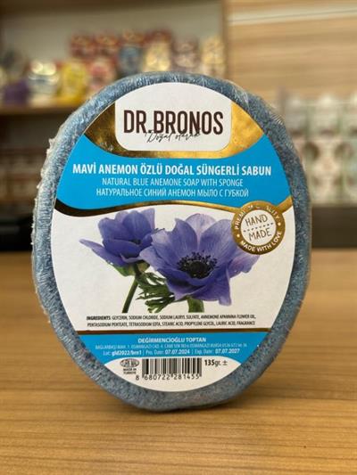 Dr. Bronos Mavi Anemon Özlü Doğal Süngerli Sabun 135 Gr