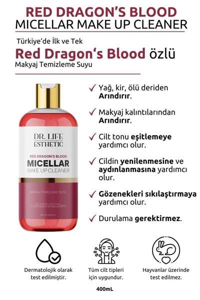 Dr. Lıfe Esthetic Red Dragon’s Blood Micellar Gözenek Sıkılaştırıcı Makyaj Temizleme Suyu 400ml