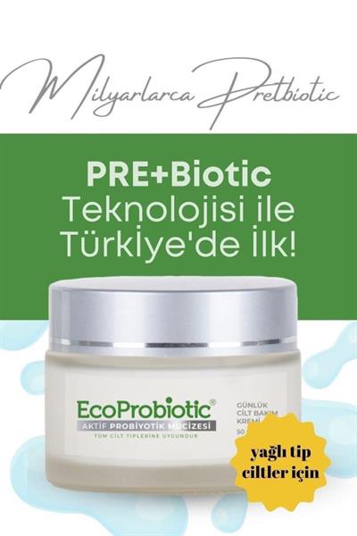 EcoProbiotic Cilt Bakım Kremi Yağlı Cilt Prebiyotik Onarıcı Etki 50ml