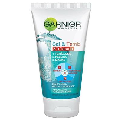 Garnıer Saf Temiz 3 ü 1 Arada Temizleyici Peeling Maske 150 ml