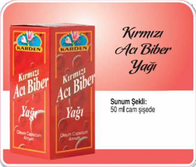 Karden Kırmızı Acı Biber Yağı 50 ml