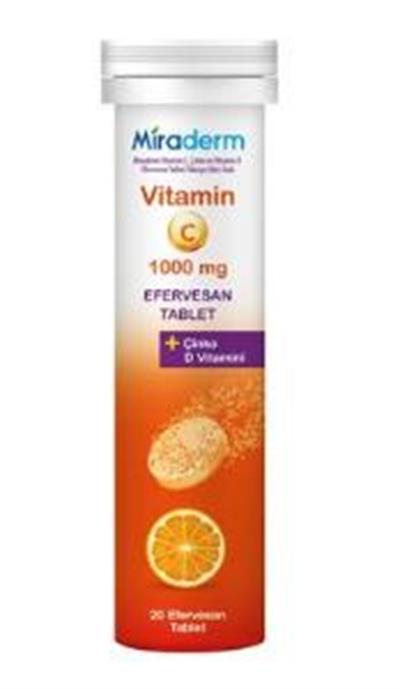 Miraderm Vitamin C 1000 Mg  Efervesan 20 Tablet