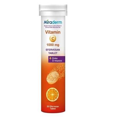 Miraderm Vitamin C 1000 Mg  Efervesan 20 Tablet