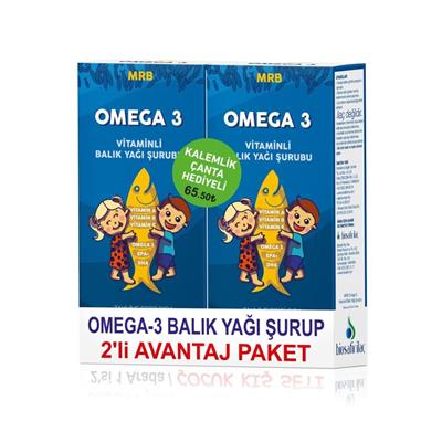 MRB Omega 3 Şurup 100 ml 2'li Avantaj Paketi (Kalemlik Çanta Hediyeli)