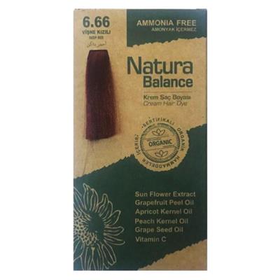 Natura Balance Krem Saç Boyası 6.66 Vişne Kızılı Organik