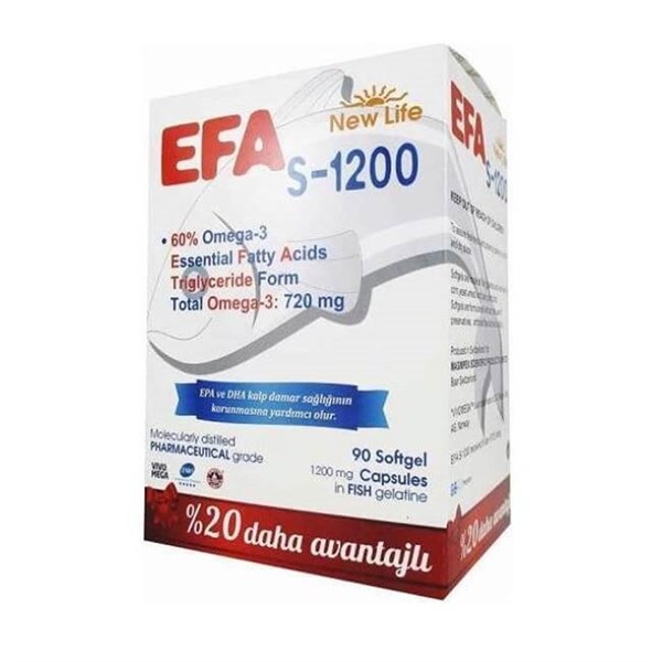 New Life Efa S-1200 Omega Balık Yağı 90  Kapsül 