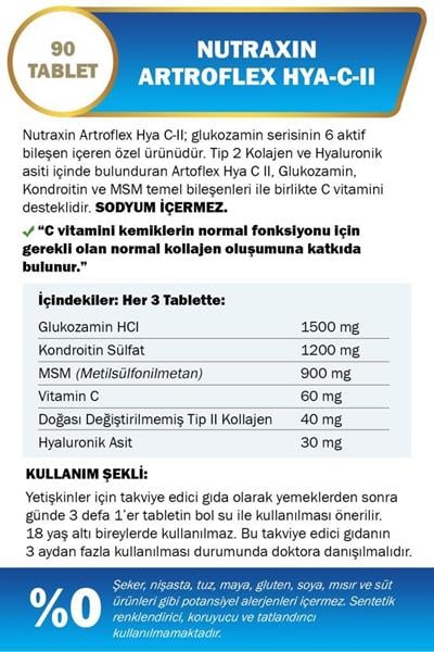 Nutraxin Artroflex Hya C II Collagen 90 Tablet