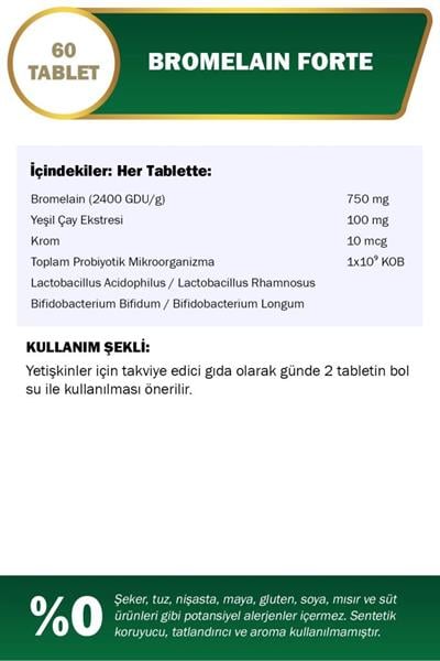 Nutraxin Bromelain Forte 60 Tablet 750 Mg