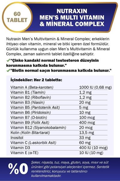 Nutraxin Multivitamin Men's 2li Avantaj Paketi