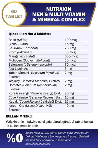 Nutraxin Multivitamin Men's 2li Avantaj Paketi