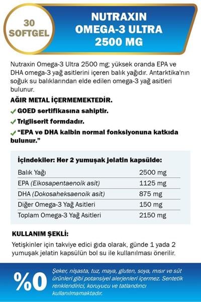 Nutraxin Omega 3 Ultra 2500 Mg 30 Softjel