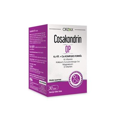 Orzax Cosakondrin OP K2 Kalsiyum Mağnezyum D3 Çinko Kompleks 30 Tablet