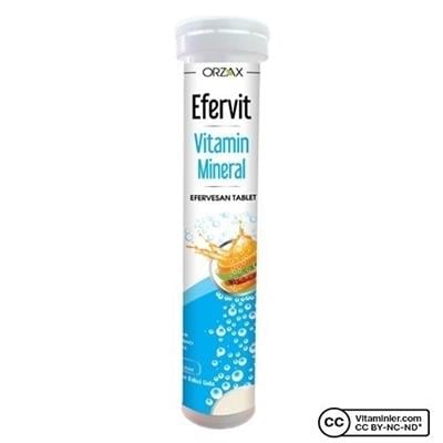 Orzax Efervit MultiVitamin Mineral Efervesan Suda Eriyen 20 Tablet