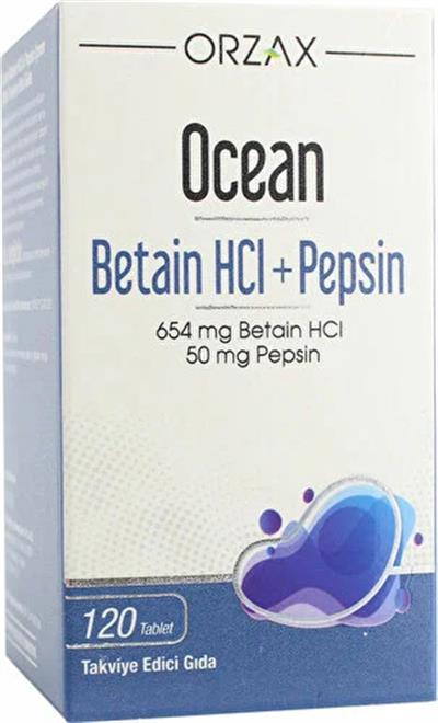 Orzax Ocean Betain HCI + Pepsin 120 Tablet