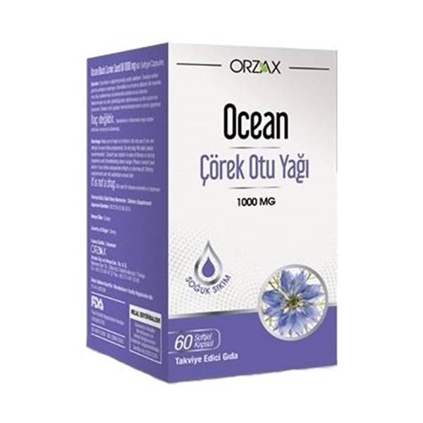 Orzax Ocean Çörek Otu Yağı 1000 mg 60 Kapsül