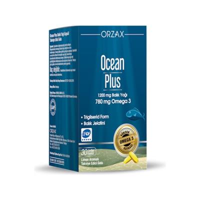 Orzax Ocean Plus Omega 3 Balık Yağı Limon 30 Softjel Kapsül ( SKT 10/2023 )