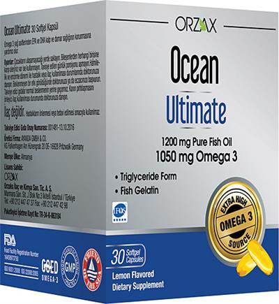 Orzax Ocean Ultimate 1200 Mg Balık Yağı 30 Kapsül