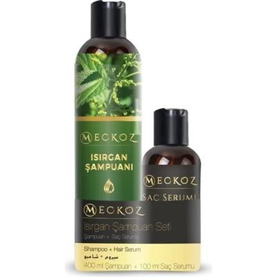 OUTLET Meckoz Isirgan Sampuan Seti (400 ml Sampuan + 100 ml Saç Serumu) SKT 2025-05-30 İADESİ YOKTUR