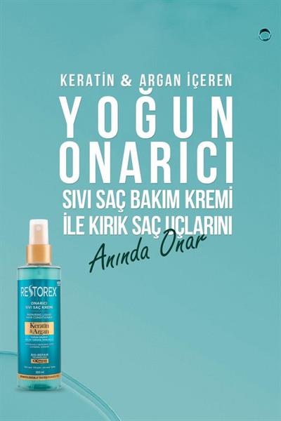 Restorex Keratin & Argan Onarıcı Sıvı Saç Bakım Kremi 200 Ml 