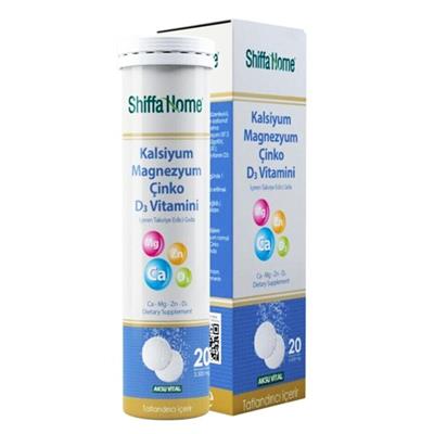 Shiffa Home Kalsiyum Magnezyum Çinko D3 Vitamini 20 Tablet