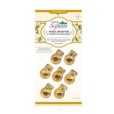 Softem Doğal Argan Yağlı E Vitaminli Cilt Bakım Kapsülü 7 Kapsül