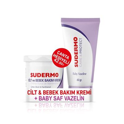 Sudermo Cilt ve Bebek Bakım Kremi 100 gr + Sudermo Baby Vaselin 60 gr (Çanta Hediyeli)