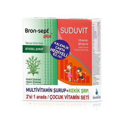 Suduvit Multivitamin Şurup 100 ml + Bron-Sept Kekik Şurup 100 ml (Kalemlik Çanta Hediyeli)
