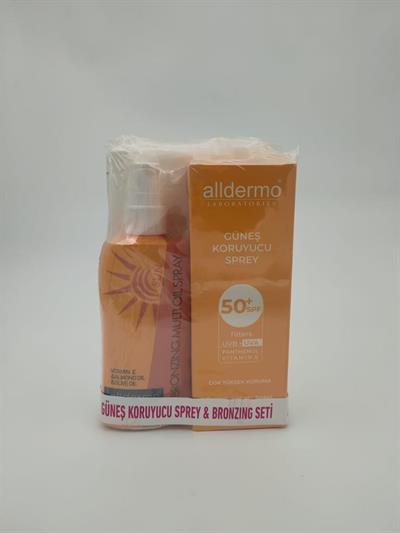 Alldermo Güneş Koruyucu Sprey ve Bronzing Seti