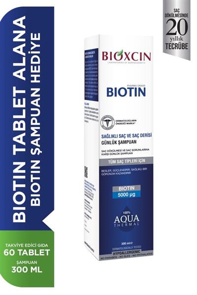 Bioxcin Biotin 5000 Mg 60 Tablet + Biotin Şampuan 300 Ml Hediyeli Set