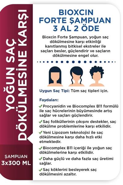 Bioxcin Forte Şampuan 3 Al 2 Öde
