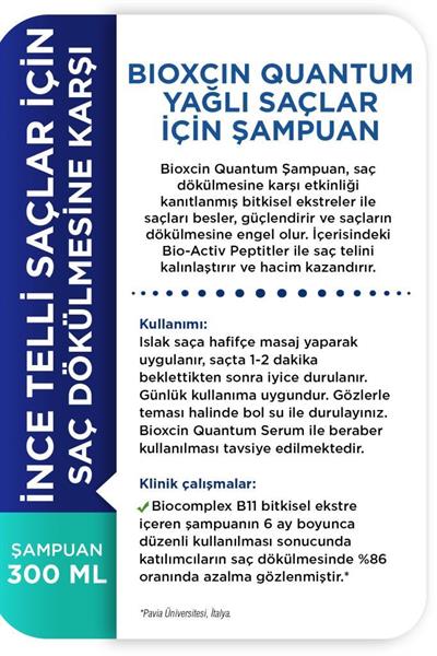 Bioxcin Quantum Yağlı Saçlar İçin Şampuan 300 Ml