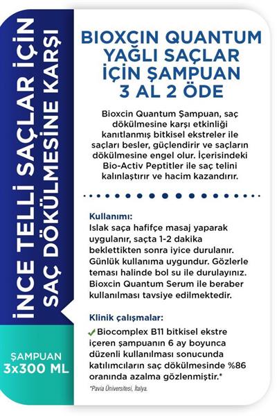 Bioxcin Quantum Yağlı Şampuan 3 Al 2 Öde