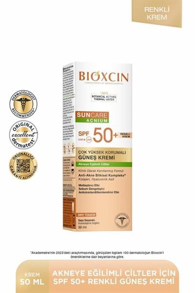 Bioxcin Sun Care Akneye Eğilimli Ciltler Için Renkli Güneş Kremi 50 Spf 
